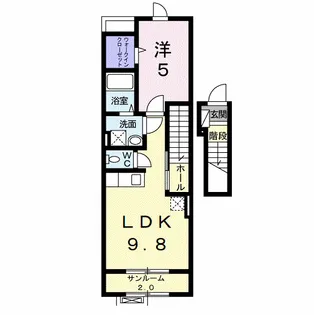 リオ サンライズⅢ【2階】の間取り