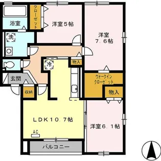 ジュエル ガーネット【2階】の間取り