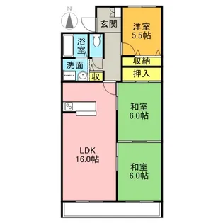 コーポ一畑北堀【2階】の間取り