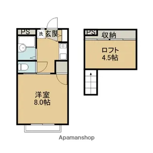 メゾントゥルヌソル【2階】の間取り