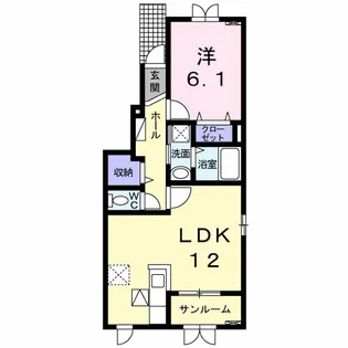 1LDKの間取り画像