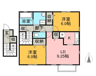ロジュマン・玲【2階】の間取り
