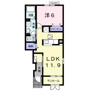 ポライトリーA【1階】の間取り