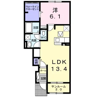 アオラニB【1階】の間取り