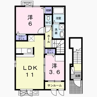 アジュール シュッサイⅠ【2階】の間取り