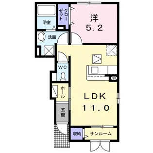 エスプランドルA【1階】の間取り