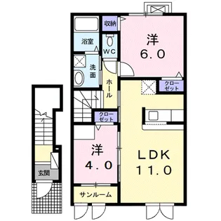 エスプランドルA【2階】の間取り