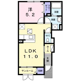 エスプランドルA【1階】の間取り