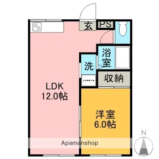 1LDKの間取り画像