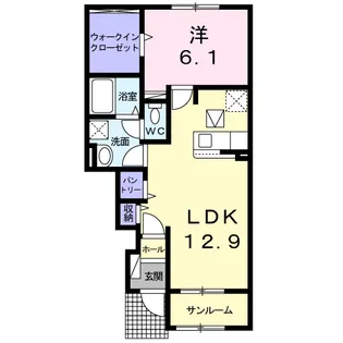 メディオ サルーテ B【1階】の間取り