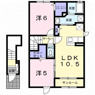 ボーペイサージュ A【2階】の間取り