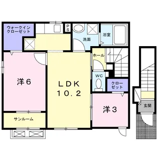 ステラ東出雲 Ⅱ【2階】の間取り