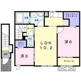 ステラ東出雲 Ⅱ【2階】の間取り