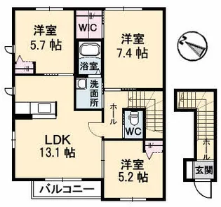 FORE CASTLE Ⅰ棟【2階】の間取り
