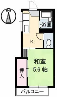 コーポKⅡ【1階】の間取り
