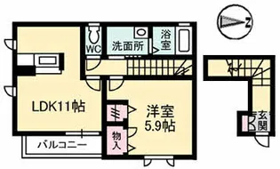 シャーメゾンナナーラ【2階】の間取り