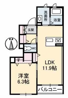 フォレナコート春日 B棟【1階】の間取り