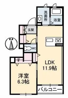フォレナコート春日 B棟【1階】の間取り