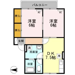 ソレアード上谷 A棟【2階】の間取り