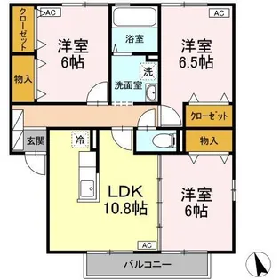 ウィルタイヤン黒田 A棟【1階】の間取り