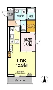 1LDKの間取り画像