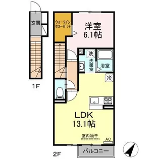 エルフォルク【2階】の間取り