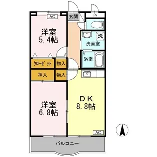 サンフォーレ青葉台【2階】の間取り