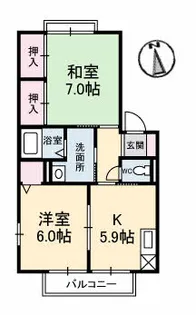 コーポ中的場 Ⅵ棟【1階】の間取り