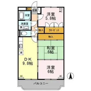 ツインパレス A【2階】の間取り