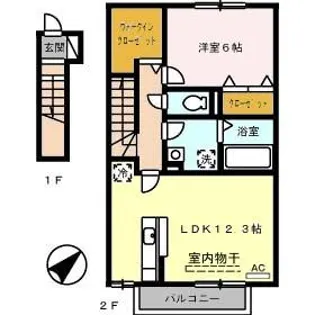 クレールコート【2階】の間取り