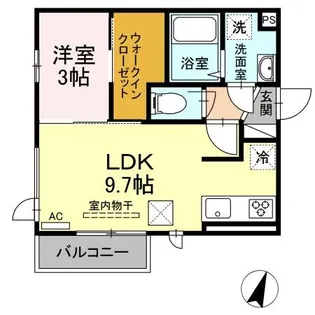 フロイデ奥谷【1階】の間取り