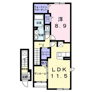 クレストールⅢ A【2階】の間取り
