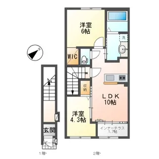 (仮称)スターテラスⅡ東出雲【2階】の間取り