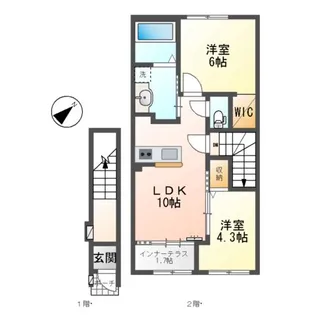 (仮称)スターテラスⅡ東出雲【2階】の間取り