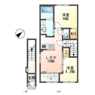 (仮称)スターテラスⅡ東出雲【2階】の間取り