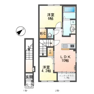 (仮称)スターテラスⅡ東出雲【2階】の間取り