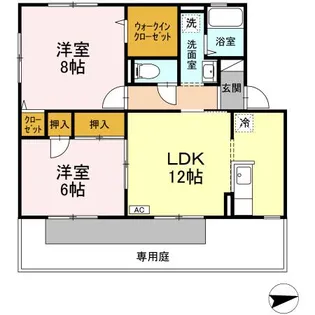 ロジュマン浜乃木【1階】の間取り