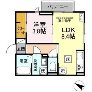 ロイヤルステージ西持田町B棟【1階】の間取り