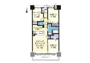 アルファスマート北田町【602号室】の間取り