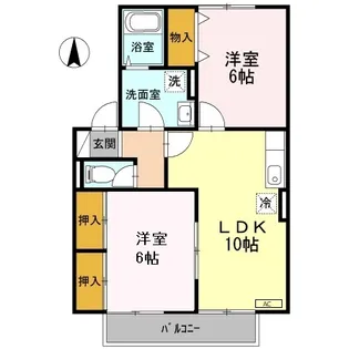 ソレアード上谷 B棟【1階】の間取り