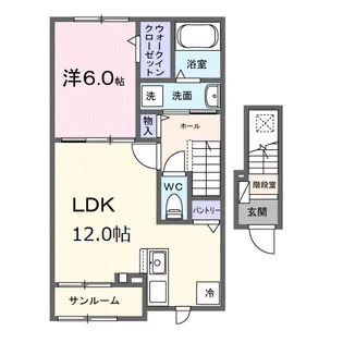 シャンテ カノンB【2階】の間取り