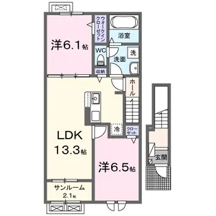 レジデンスAK長久Ⅰ【2階】の間取り