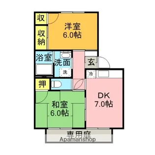 ジュネス立石92B【1階】の間取り