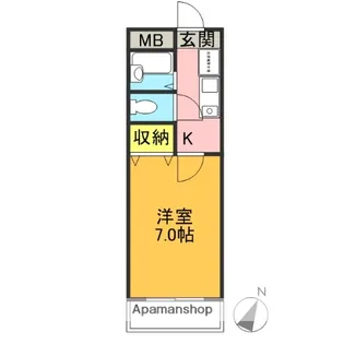 ぐりいんロッヂ【307・号室】の間取り