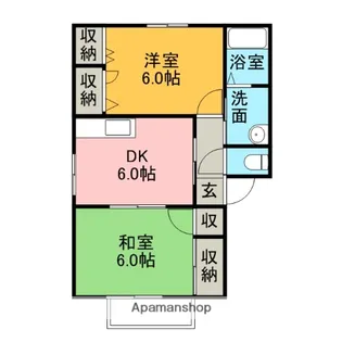 コーポ中的場ⅩⅠ【2階】の間取り
