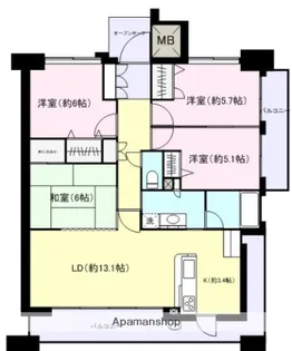 クレアセトル塩冶【803号室】の間取り