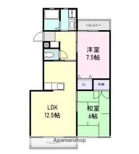 グッディー1号館・2号館【105号室】の間取り
