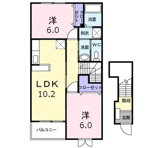 ジュネス・ノーヴァA【2階】の間取り