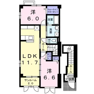 エクシブひかわ野B【2階】の間取り