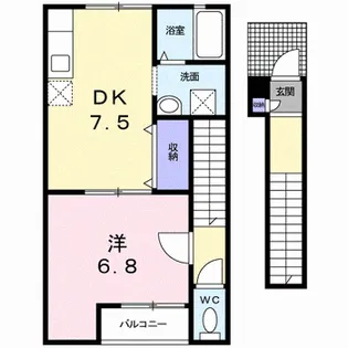 ピュアーズ06 B【2階】の間取り